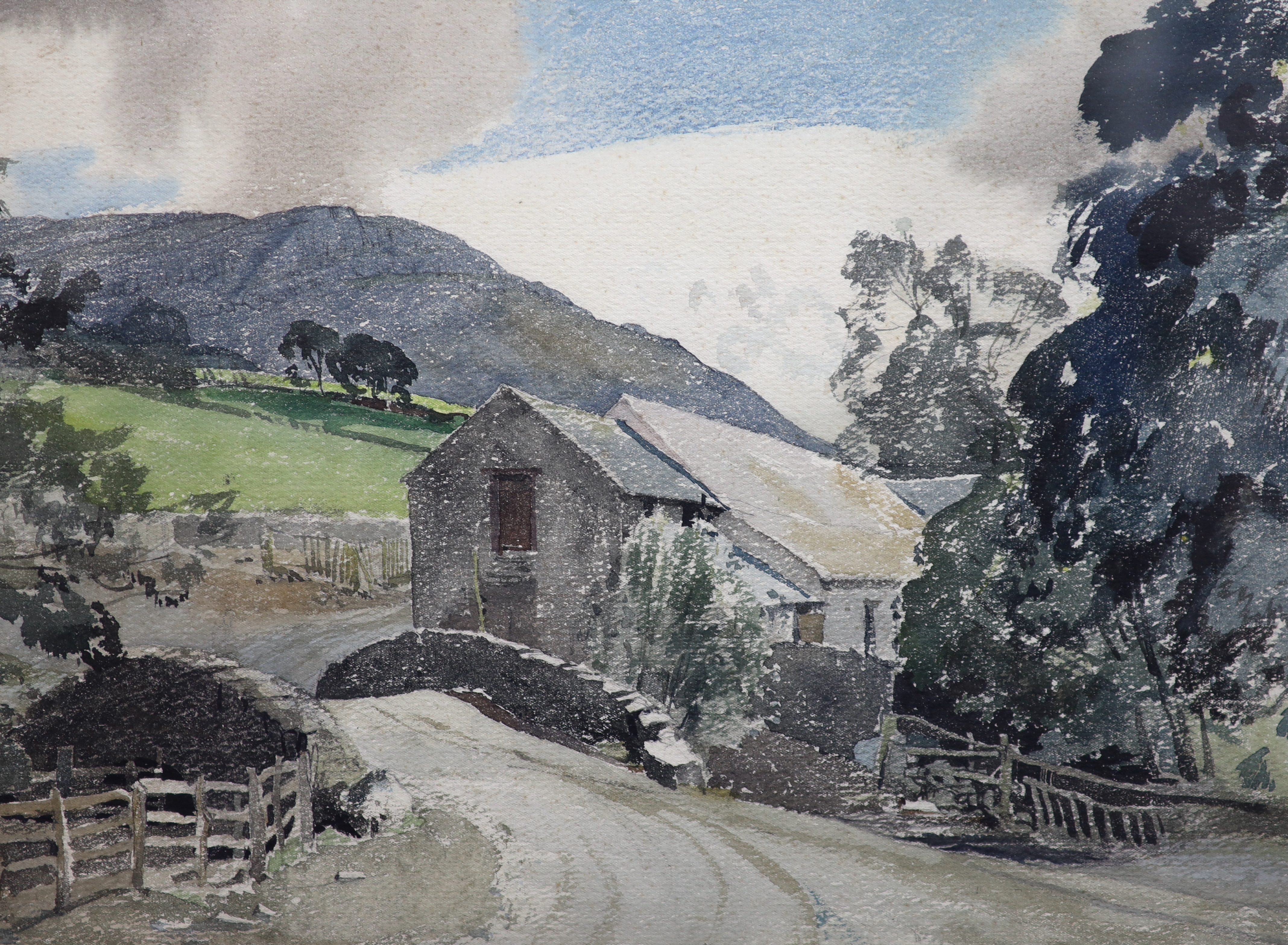 Charles Knight (British, 1901-1990), 'Plas-y-Eglwyseg, North Wales', watercolour, 30.5 x 41.5cm